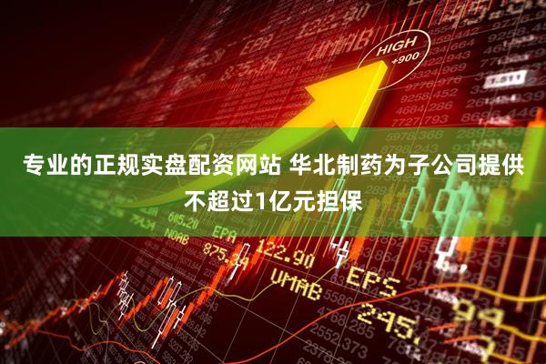专业的正规实盘配资网站 华北制药为子公司提供不超过1亿元担保